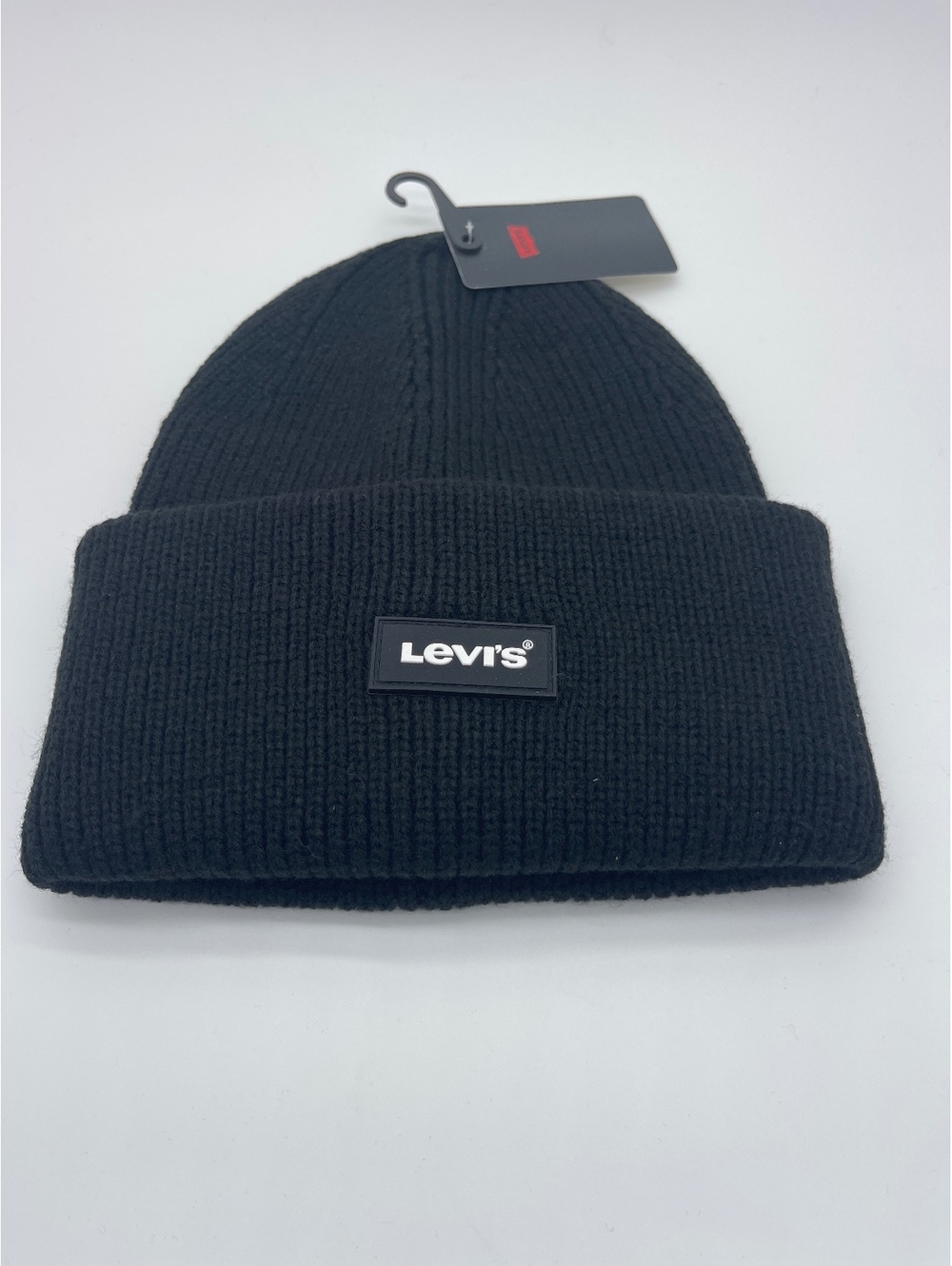 Levi's Black Knit Beanie Hat with Logo Patch